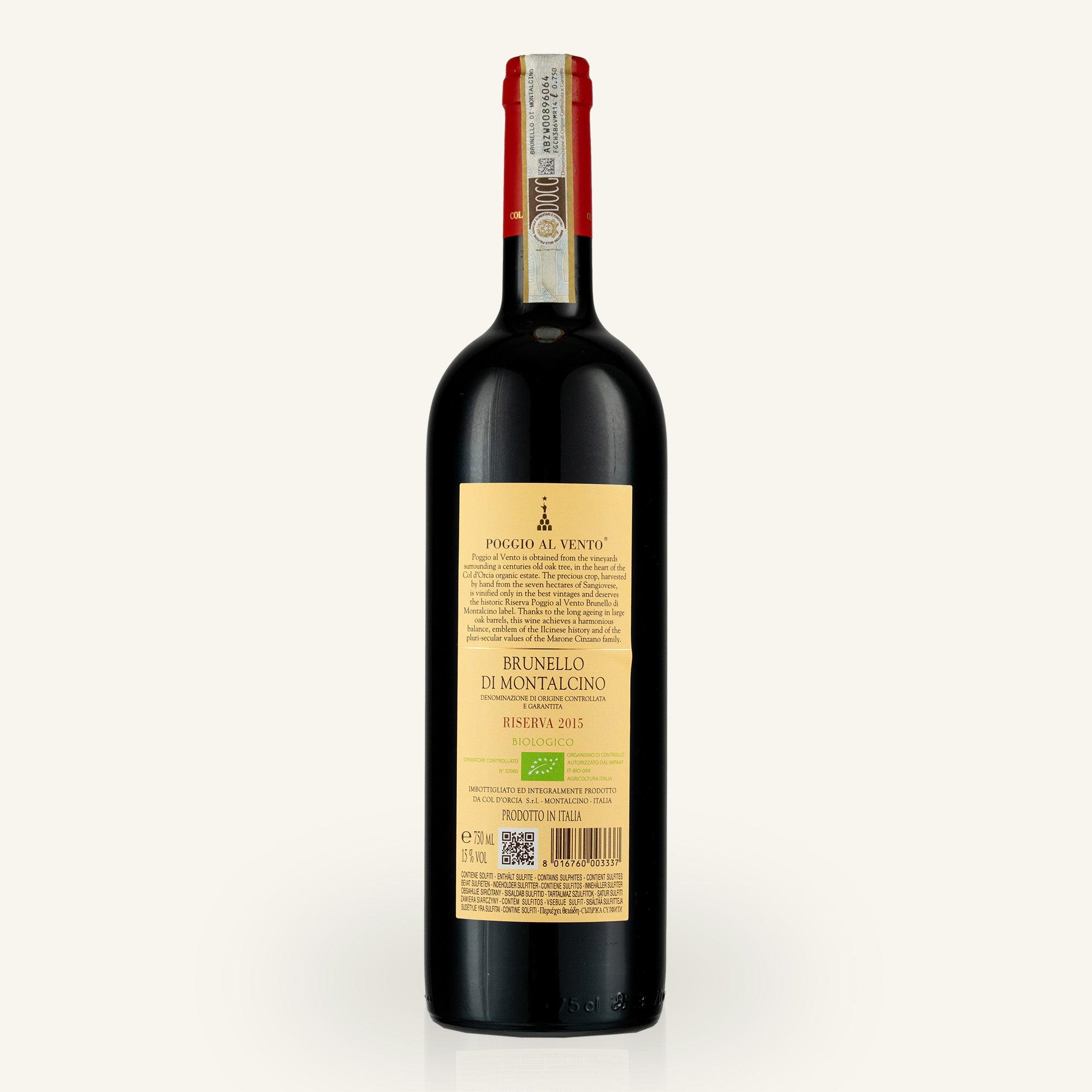 Brunello di Montalcino Riserva “Poggio al Vento” 2015
